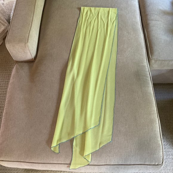 Boutique Geary Roark Kamisato Sleeveless Dress blue/lime green w/scarf - Size 10 - Picture 12 of 13